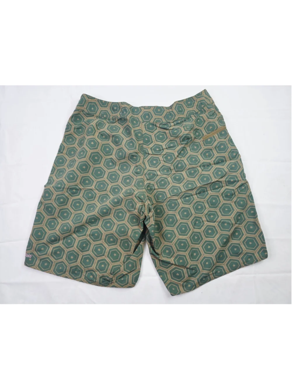 Patagonia Board Shorts Wavefarer Geometric Green Brown Style Men's Size 34